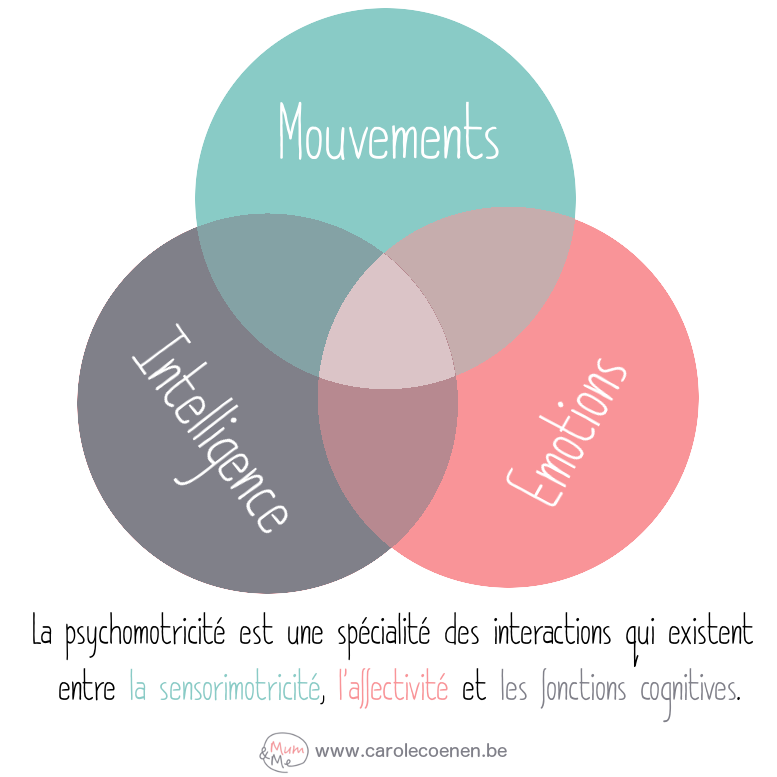 La psychomotricité est une spécialité des interactions qui existent entre la sensorimotricité, l'affectivité et les fonctions cognitives.